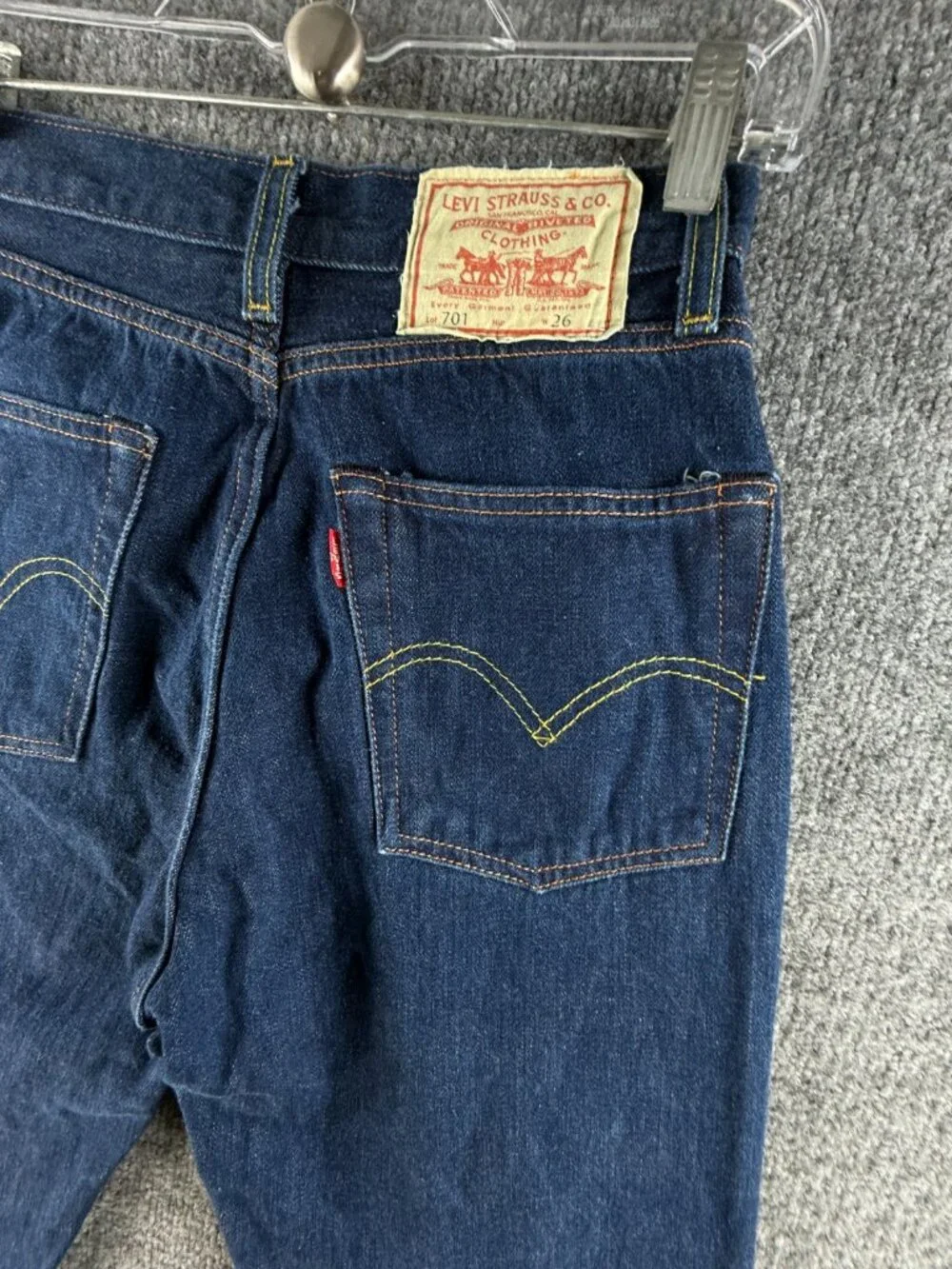 Levis 702 LVC Jeans Selvedge Big E Denim Jeans Dark Wash All Cotton ACTL 26X32